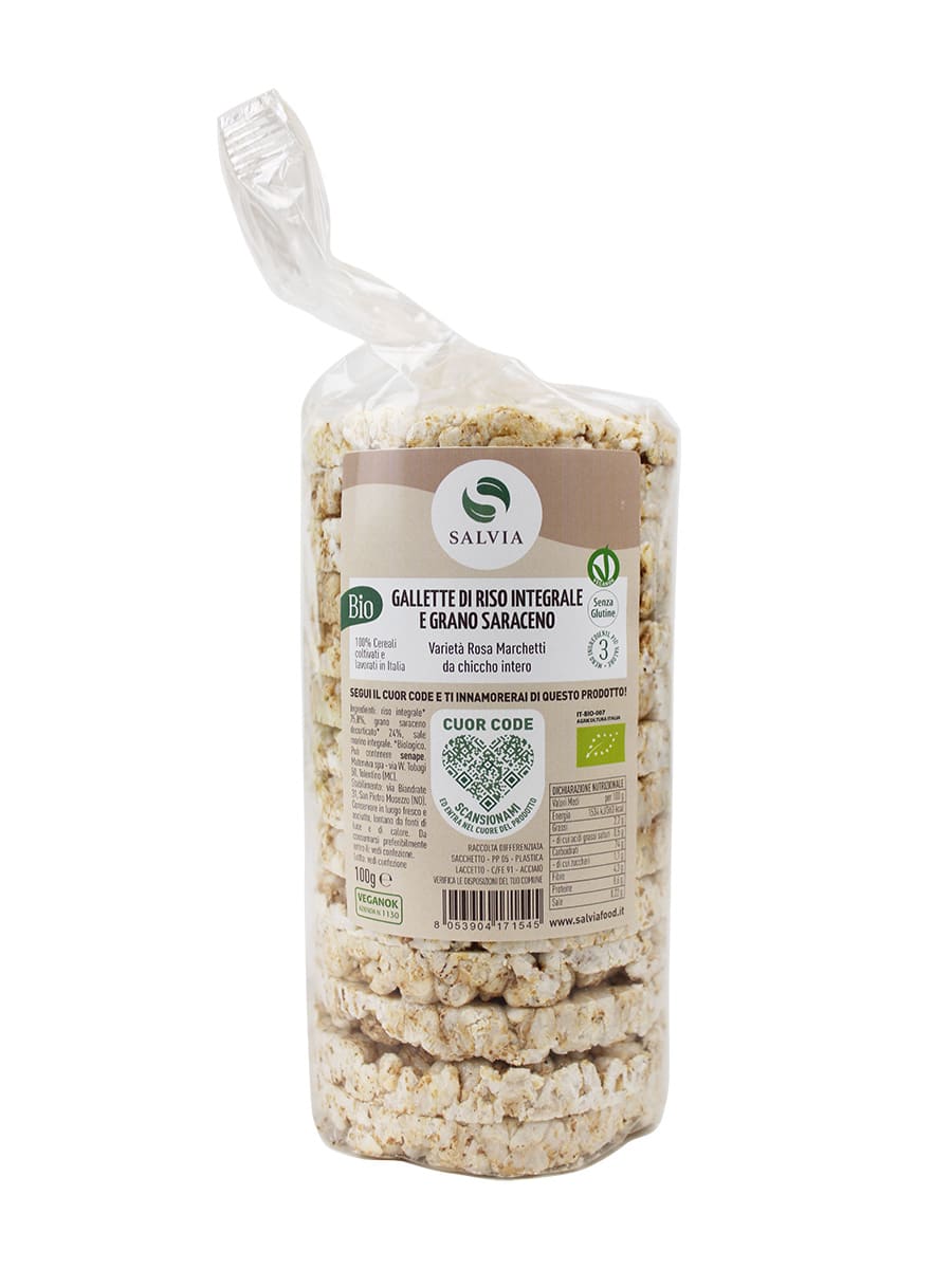 Gallette di riso integrale & grano saraceno bio Salvia 100g