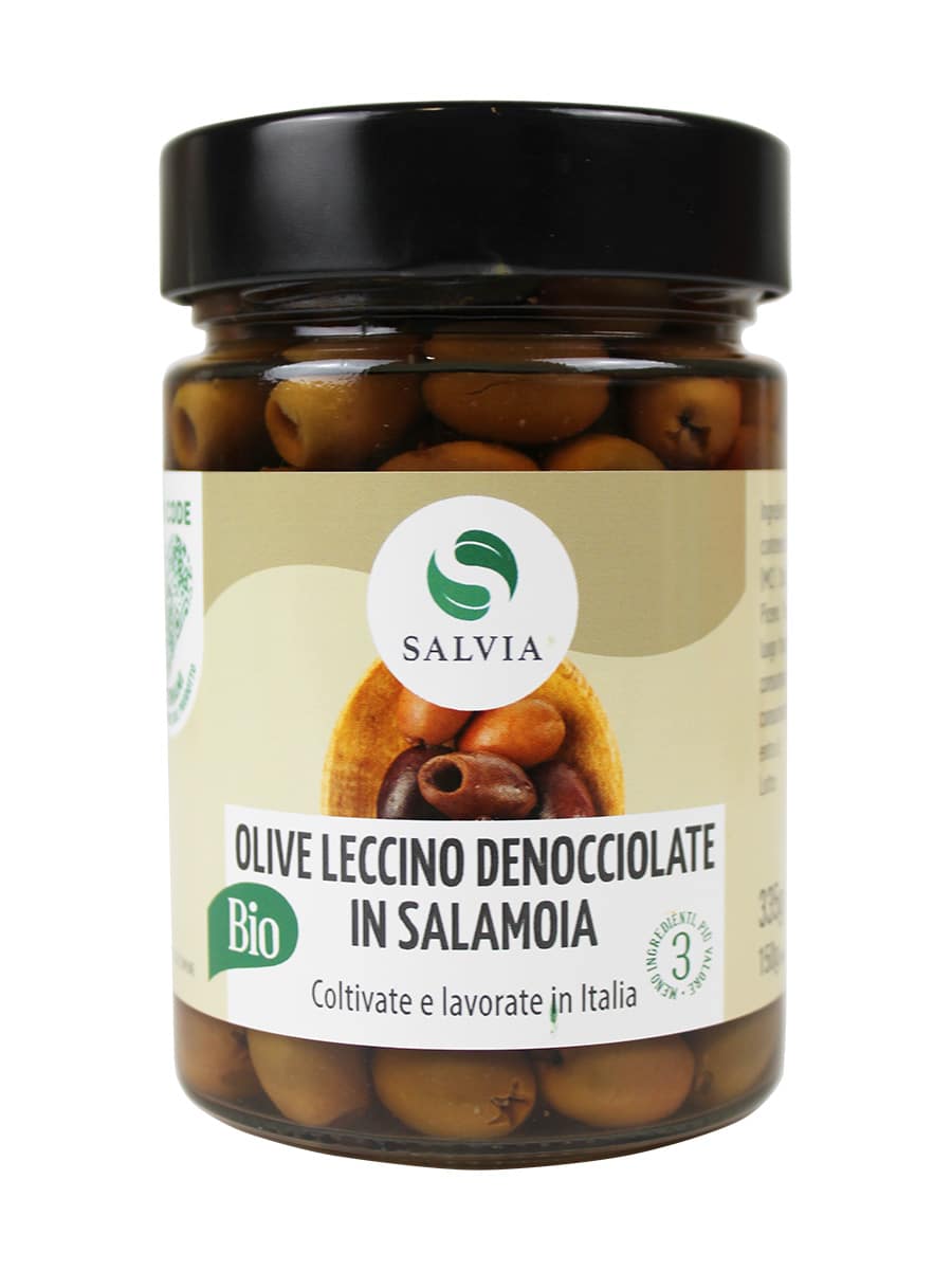 Olive leccino denocciolate in salamoia bio Salvia 150g