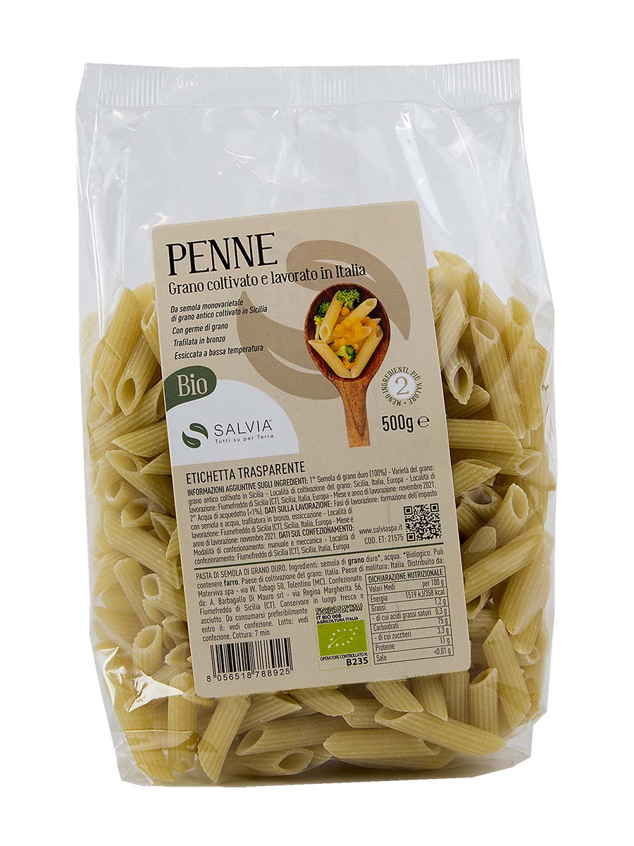 Penne di semola di grano duro Bio Salvia - 500g