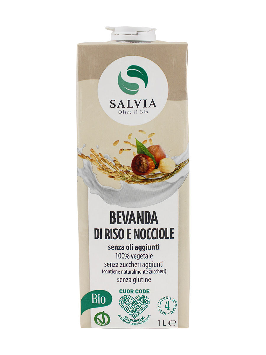 Bevanda di riso alle nocciole bio Salvia - tetrapak 1Lt