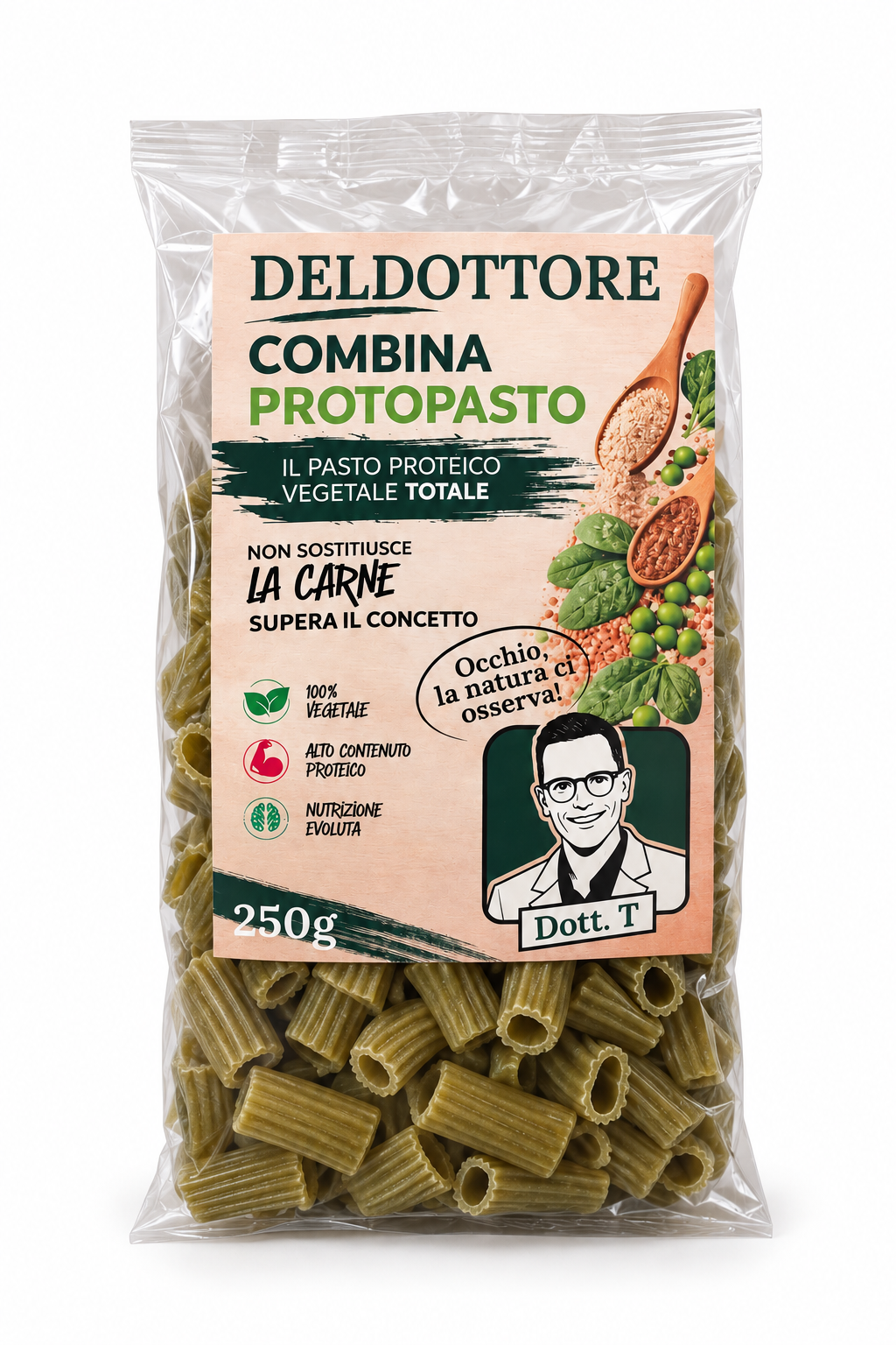 Combina protopasto maccheroni ai piselli
